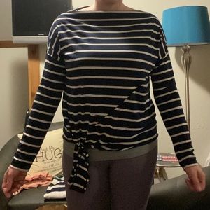 EUC blue & white striped top